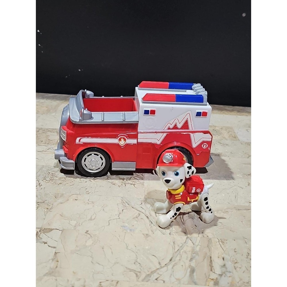 Paw Patrol Marshall EMT Ambulance Fire Truck Vehicle with Marshall Figure Red